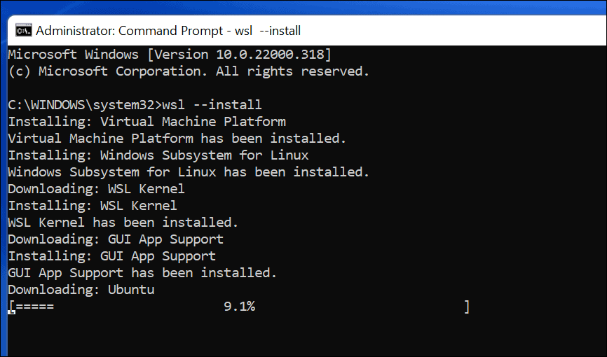 WSL- und Ubuntu-Installation