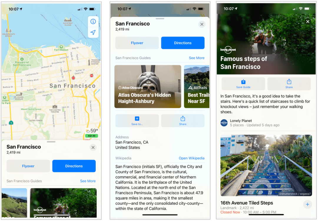 Wie Apple Maps in iOS 14, macOS Big Sur, geändert hat