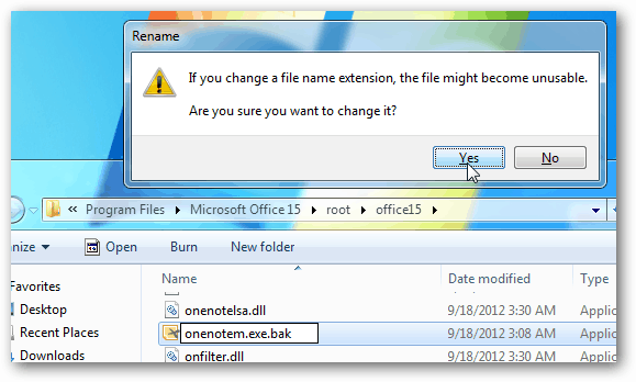 Ändern Sie die Dateierweiterung, um das Clipping-Tool zu deaktivieren