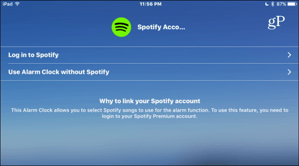Spotify-Alarm