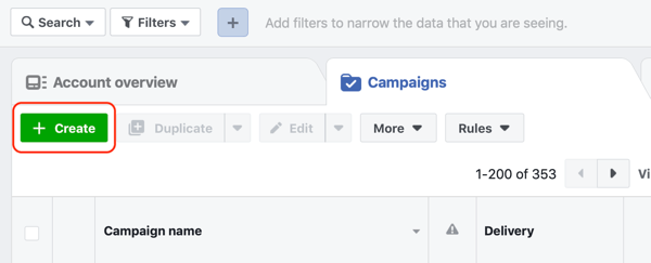 So zielen Sie mit Facebook Messenger-Anzeigen auf warme Leads ab: Schritt 1: Erstellen Sie eine Kampagne im Anzeigenmanager