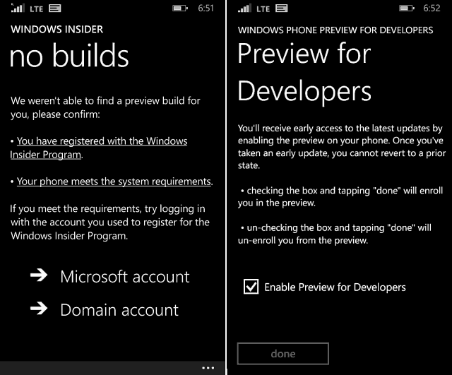 Windows Phone 10-Vorschau zur Unterstützung von 512-MB-Geräten