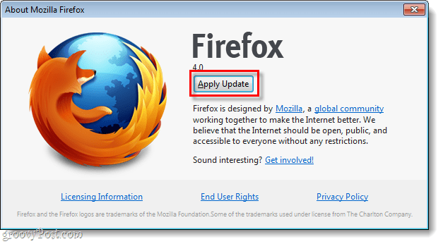 Firefox 4 Update anwenden