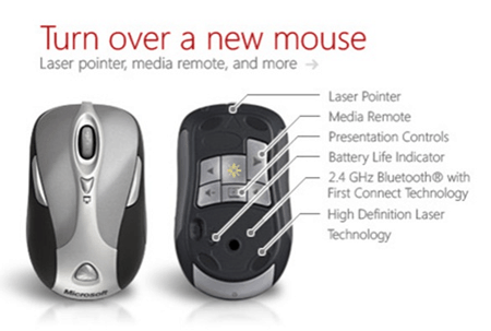 Microsoft Mouse Presenter Laserpointer Präsentationstasten steuern drahtlos