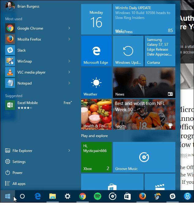 Windows 10-Tipp: Zeigen Sie beim Start eine vierte Spalte mit Kacheln an