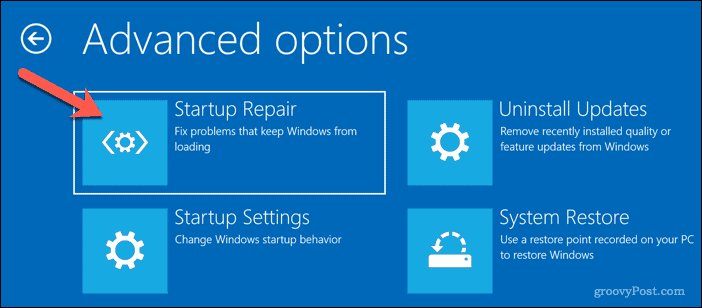 Ausführen der automatischen Reparatur unter Windows 10