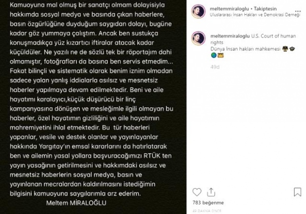 Die Schauspielerin Meltem Miraloğlu ließ sich von ihrer US-Frau scheiden