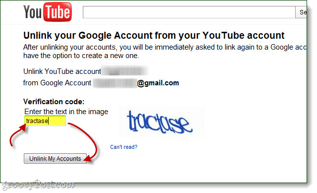Bestätige, dass du die Verknüpfung deiner Google- und YouTube-Konten aufheben möchtest