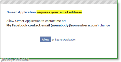 Facebook-E-Mail-Spam-Screenshot - erfordert Ihre E-Mail-Adresse