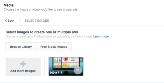 Facebook-Anzeigen fügen Medien hinzu