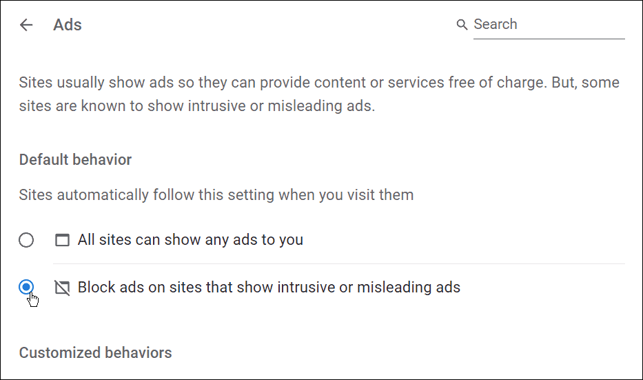 blockieren Sie irreführende Anzeigen in Chrome