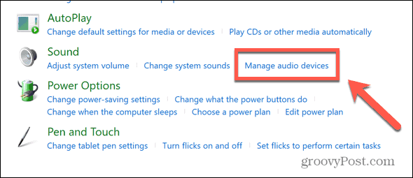 Windows verwaltet Audiogeräte
