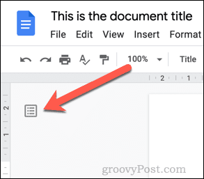Zeigen Sie die Gliederung von Google Docs