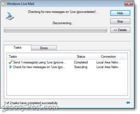 Windows Live Mail-Synchronisierungstest