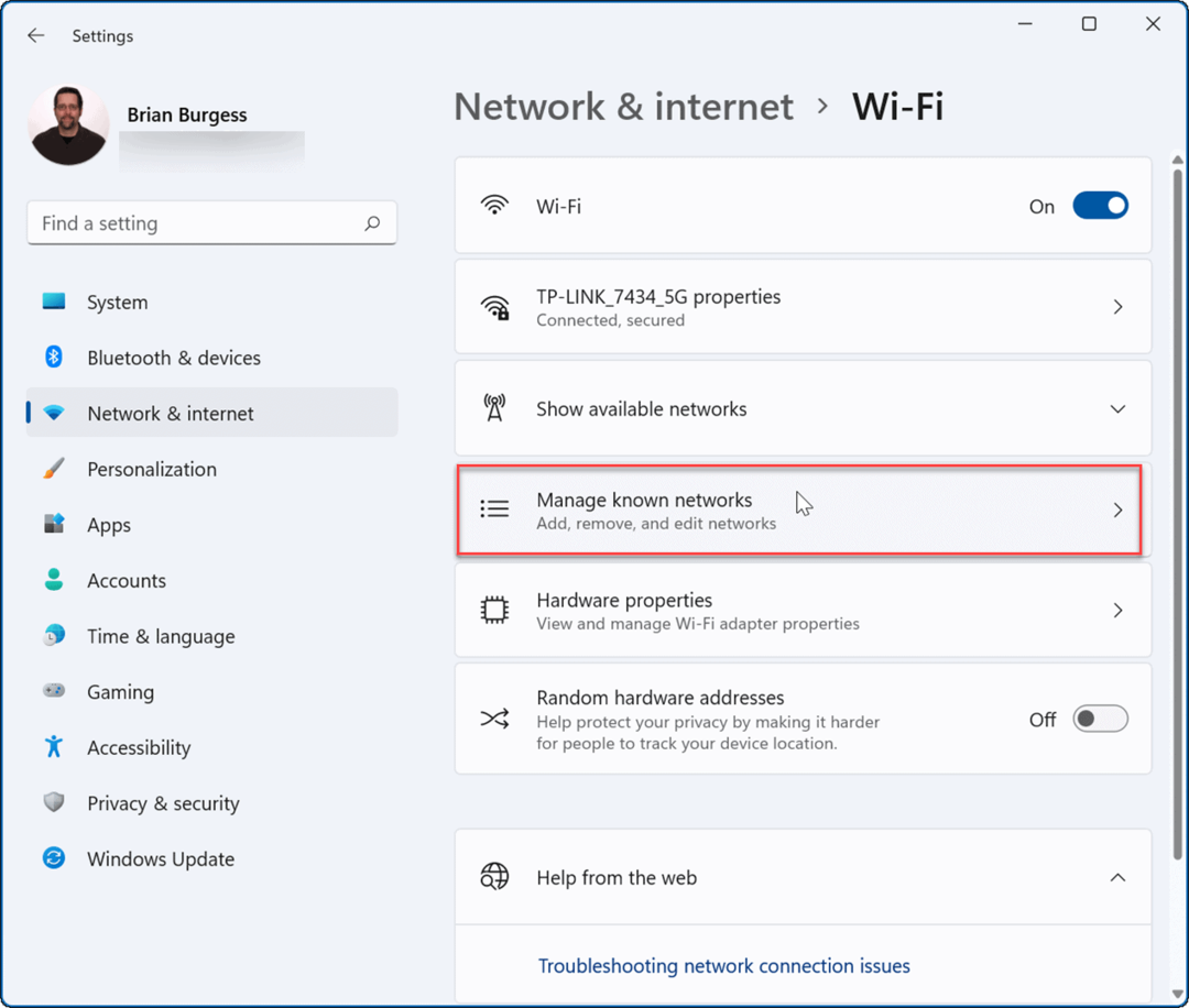 Vergessen Sie ein Wi-Fi-Netzwerk unter Windows 11