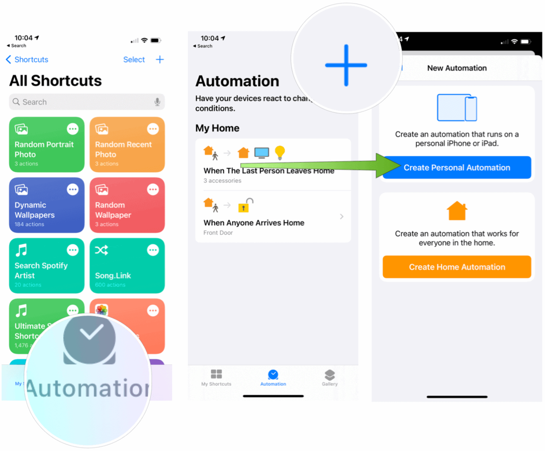 Automatisches Ändern Ihres iPhone-Hintergrundbilds Erstellen Sie eine Automatisierung