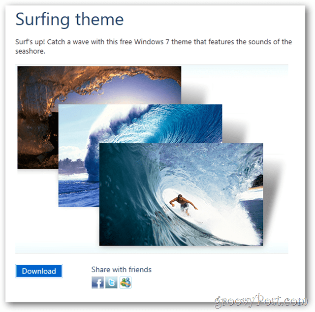 Windows 7 kostenloses Thema Surfen