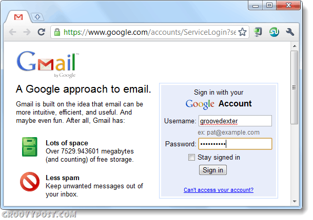 Melden Sie sich zweimal mit Chrome bei Google Mail an