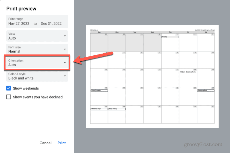 google kalender orientierung