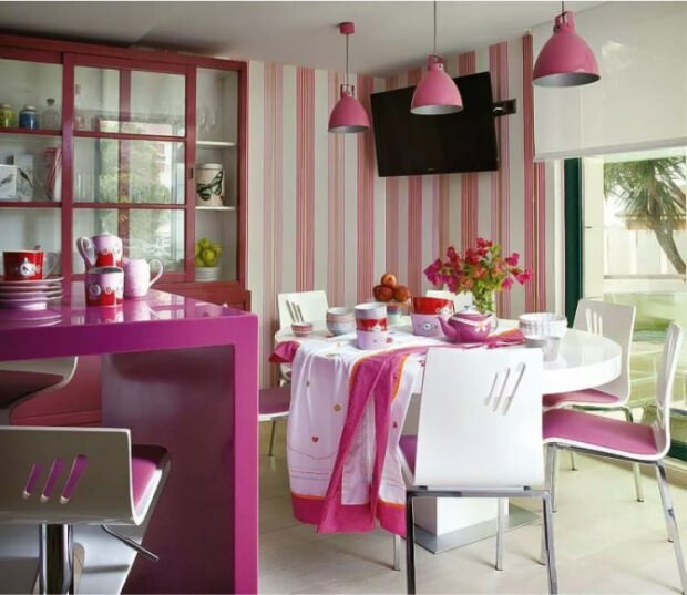 Empfehlungen für moderne rosa Küchendekoration