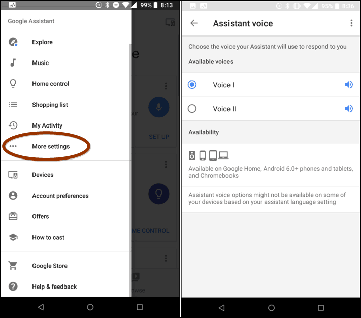 Ändern Sie die Google Assistant-Stimme