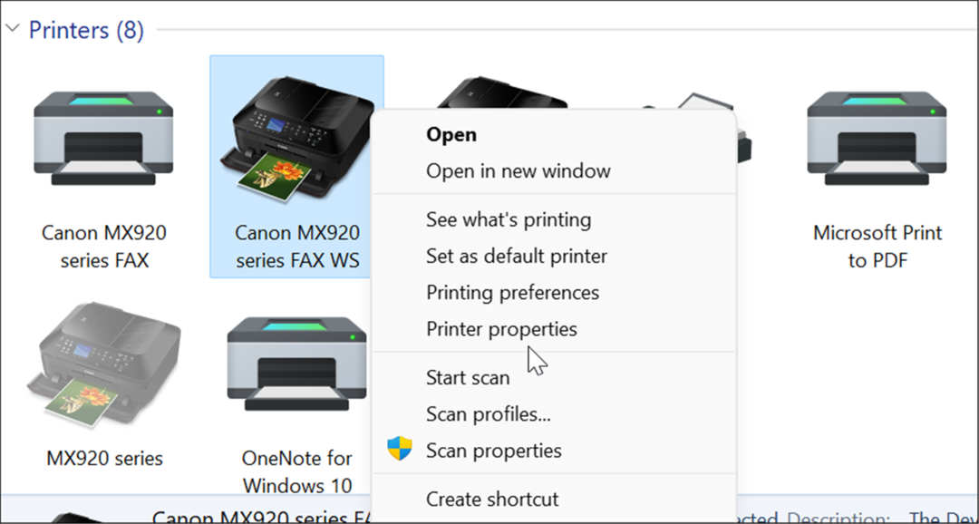 Druckereigenschaften teilen sich einen Drucker in Windows 11