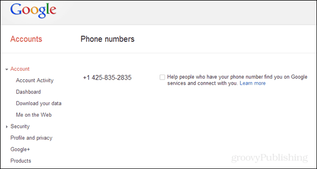 Deaktivieren Sie die Verbindung Ihrer Telefonnummer mit Google Lookup