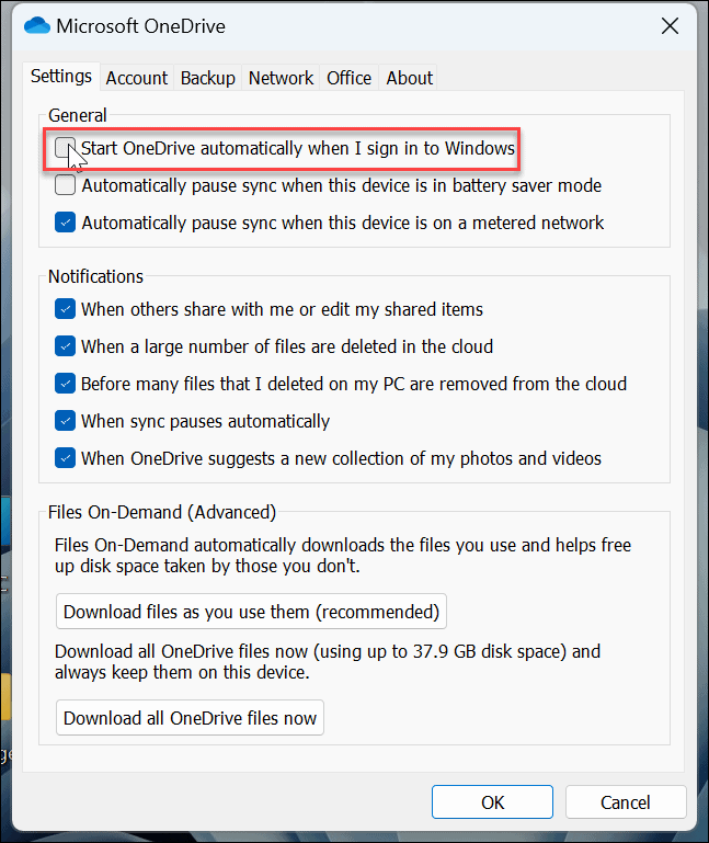 Deaktivieren Sie OneDrive unter Windows 11