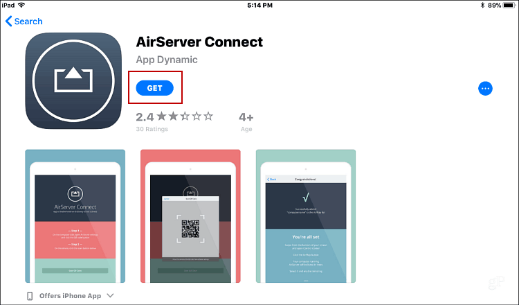 Installieren Sie AirServer Connect iOS