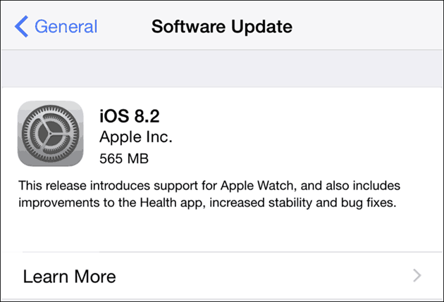 Apple iOS 8.2 für iPhone und iPad - Software-Update