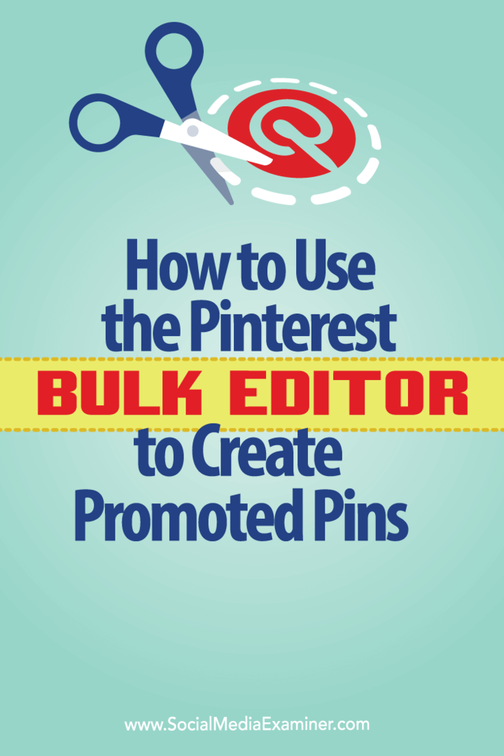 So erstellen Sie mit dem Pinterest Bulk Editor gesponserte Pins: Social Media Examiner
