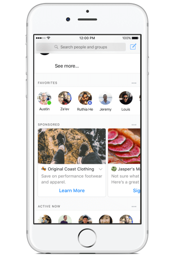 Facebook testet Anzeigen in der Messenger-App.