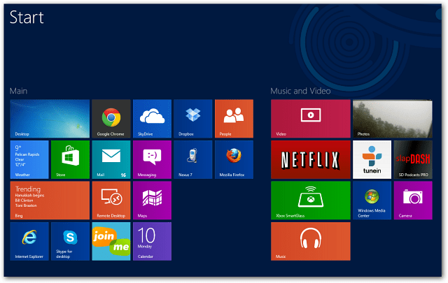 Vier Windows 8 App-Zeilen