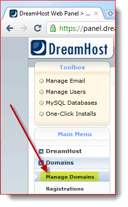 Verwalten Sie Ihre Domain bei DreamHost