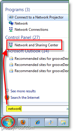 Greifen Sie in Windows 7 auf das Netzwerk und das Freigabecenter zu