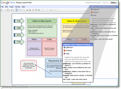 Google Docs arbeitet in Echtzeit zusammen, Office Online benötigt es