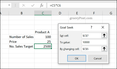 Das Excel-Zielsuchwerkzeug