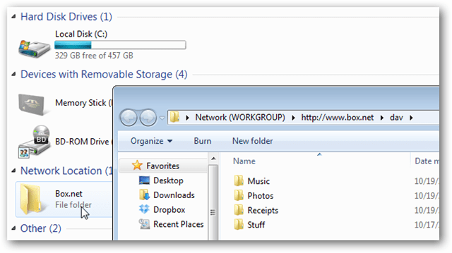 box.net wird in Windows als Netzlaufwerk zugeordnet