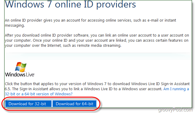 Laden Sie den Windows 7 Live ID-Anmeldeassistenten herunter