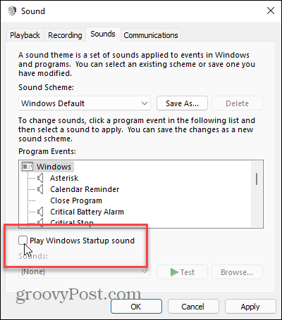 Windows-Startsound abspielen Windows 11