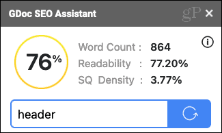 GDoc SEO Assistant Adjusted Score