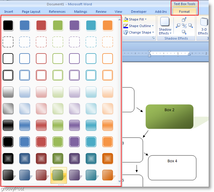 Microsoft Word 2007-Formatformen