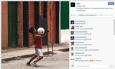 Nike World Cup Instagram Bild mit #justdoit Hashtag
