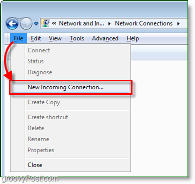 Erstellen Sie eine neue eingehende Verbindung in Windows 7