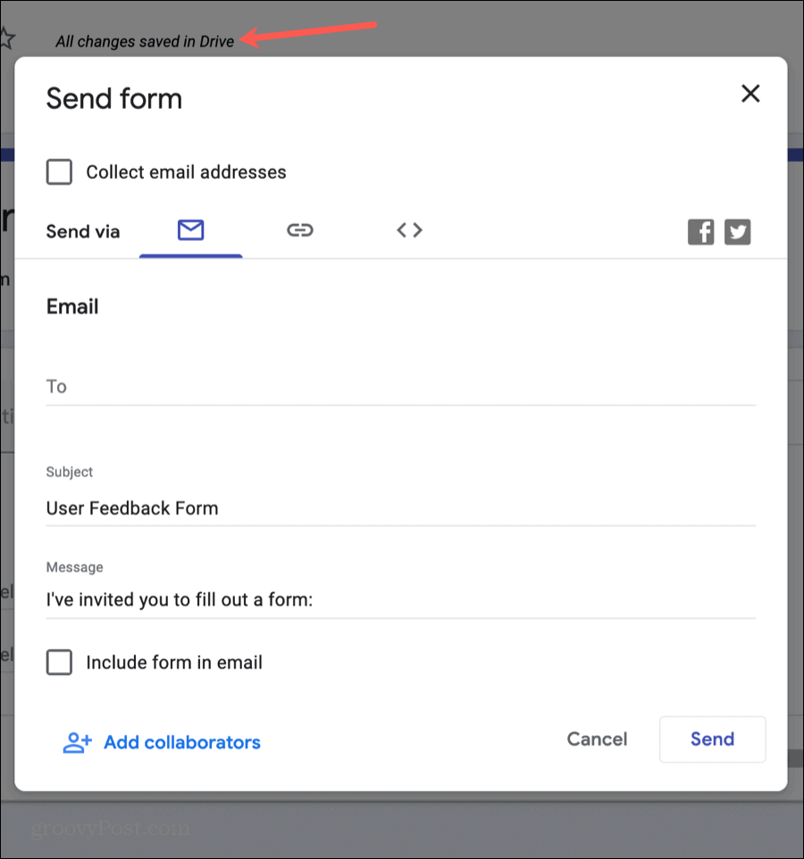 Google Forms Senden Sie Ihr Formular
