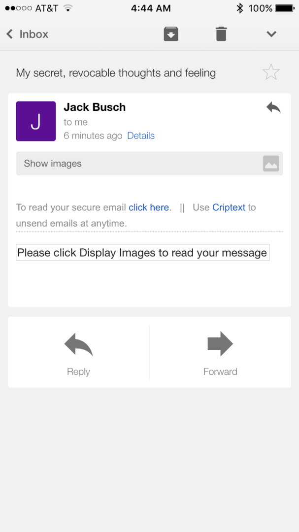 Criptext in ios gmail