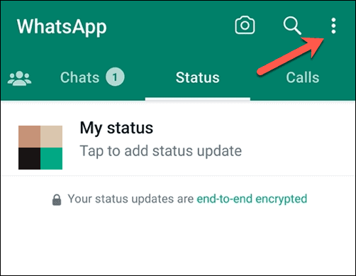 Öffnen Sie das WhatsApp-Menü