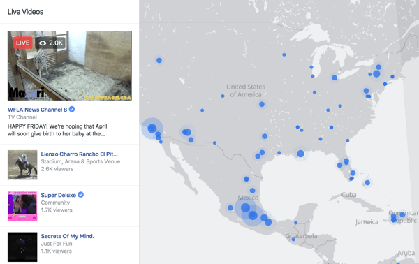 Die Facebook Live Map ist eine interaktive Möglichkeit für Zuschauer, Live-Streams überall auf der Welt zu finden.