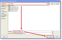 Erstellen von PST-Dateien mit Outlook 2003 oder Outlook 2007