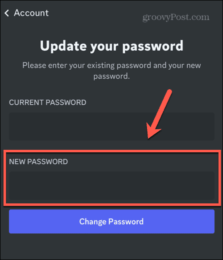 Discord neues Passwort